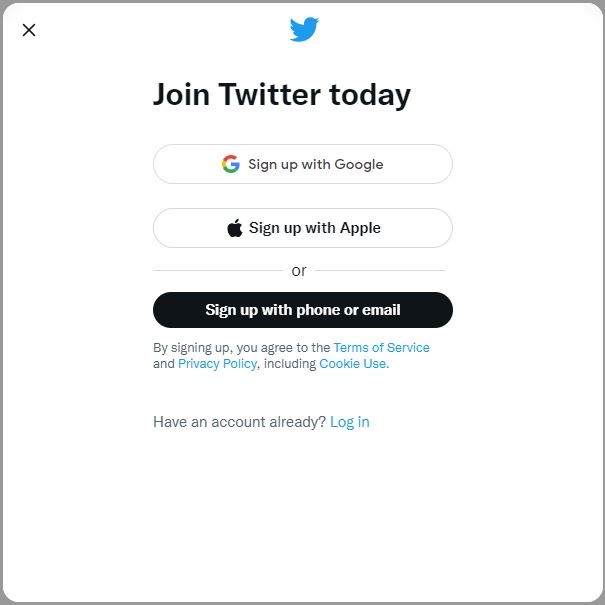 twitter signup